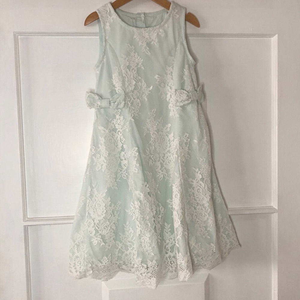 Gymboree Mint Green and White Lace A-line Dress Girls size 7